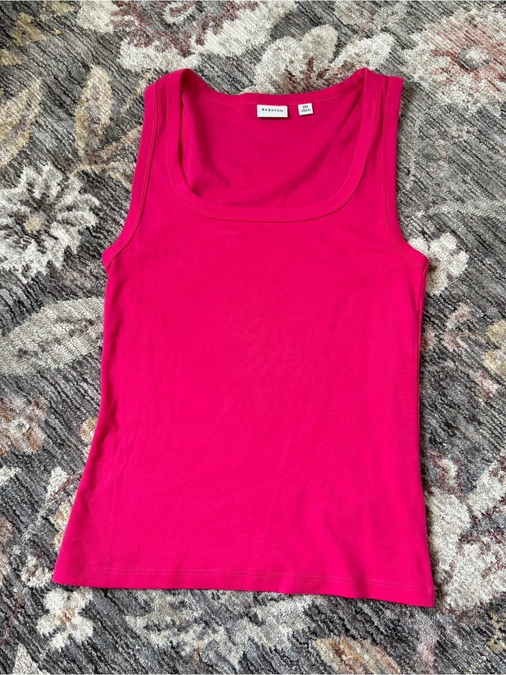 Aritzia Babaton Hot Pink Scoop Neck Tank Top